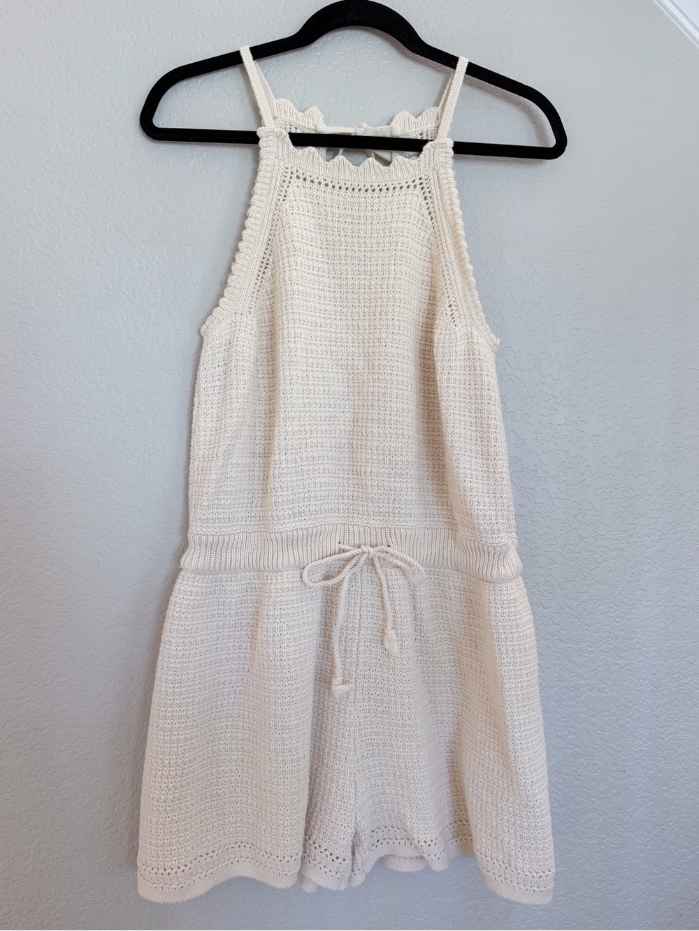 Universal Thread Ivory Crochet Romper Size L Boho Halter